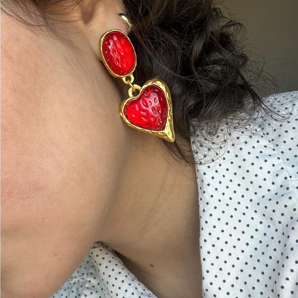 Red Strawberry Earrings
